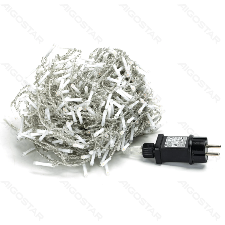 Žemos įtampos varveklių (banguotos) plokščios girliandos, šilta balta, 5m*0.6m ,IP44, vidaus ir lauko, 25 juostelių, spalvota d…