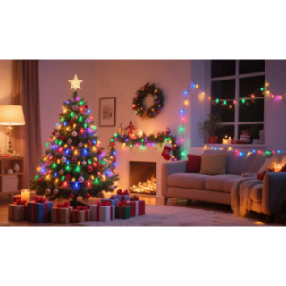 3AA battery copper wire string lights, RGBY, 10m ,IP44, Indoor&Outdoor