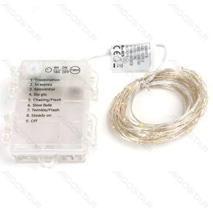 3AA battery copper wire string lights, RGBY, 10m ,IP44, Indoor&Outdoor