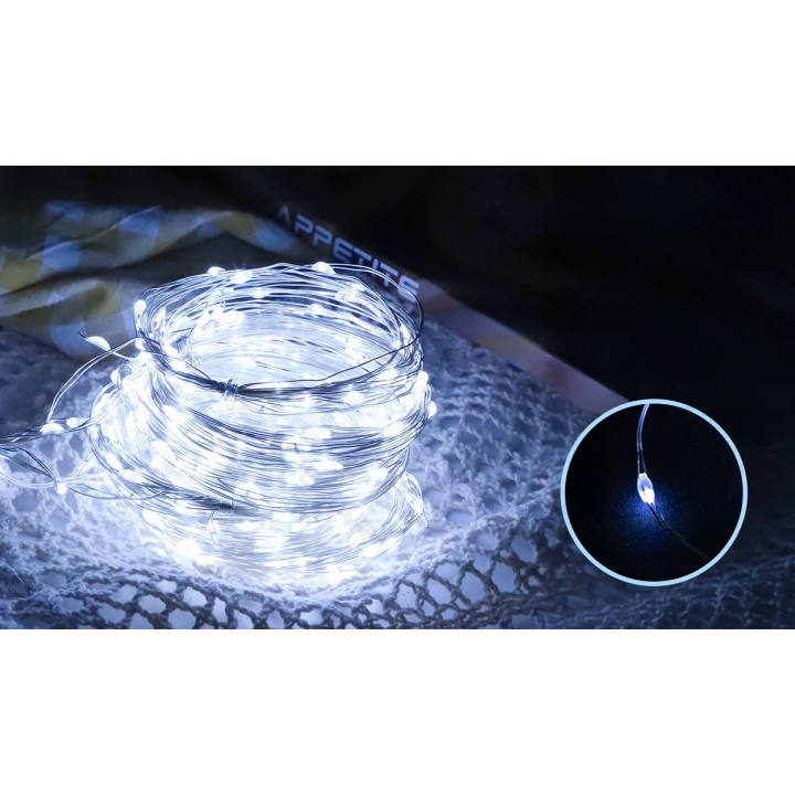 3AA battery copper wire string lights, cold white, 10m ,IP44, Indoor&Outdoor