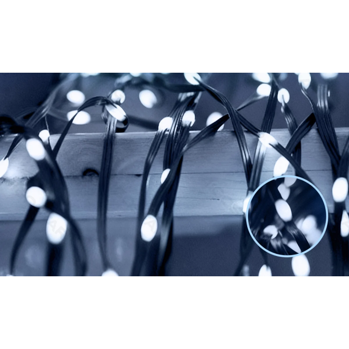 3AA battery string lights (PVC & copper), cold white, 10m ,IP44, Indoor&Outdoor
