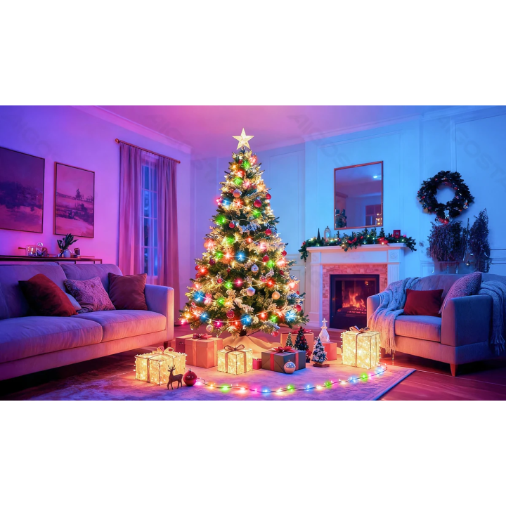 3AA battery string lights (PVC & copper), RGBY, 10m ,IP44, Indoor&Outdoor