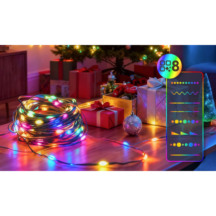 3AA battery string lights (PVC & copper), RGBY, 10m ,IP44, Indoor&Outdoor