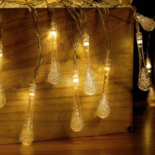 Low voltage raindrop shape string lights, warm white, 10m ,IP44, Indoor&Outdoor, Color box
