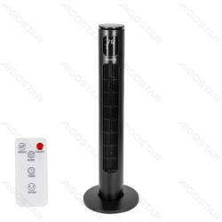 Smart Tower Fan, 40 Inches, 3 Speeds, Electronic, Black