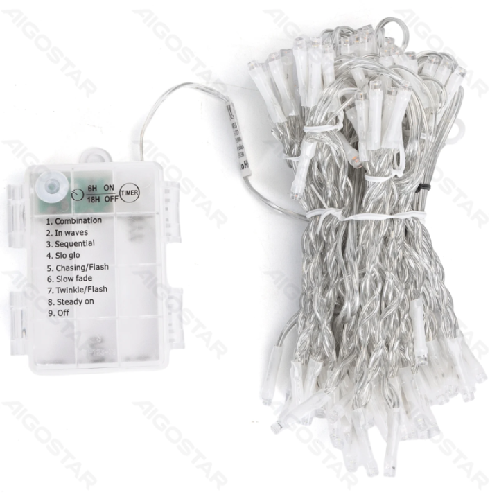 3AA battery curtain flat string lights, cold white, 1m*1m 10 strips ,IP44, Indoor&Outdoor