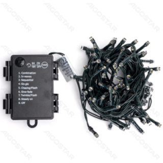 3AA battery flat string lights, RGBY, 5m ,IP44, Indoor&Outdoor