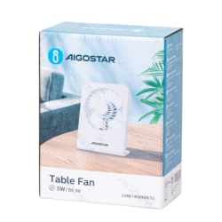Table Fan, 4 Blades, 3 Speeds, Without battery, White