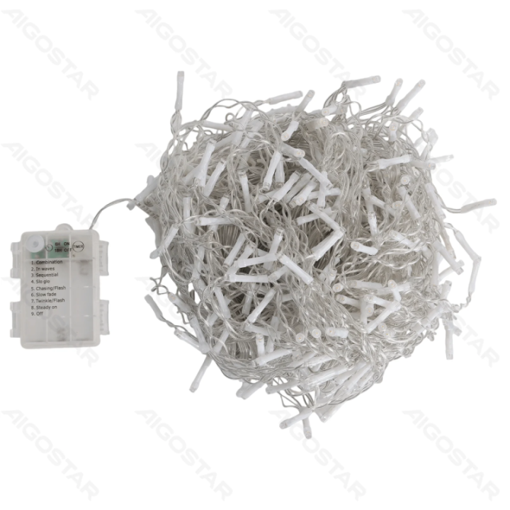 3AA battery icicle (wave) flat string lights, warm white, 15m*0.6m, IP44, Indoor&Outdoor 75 strips