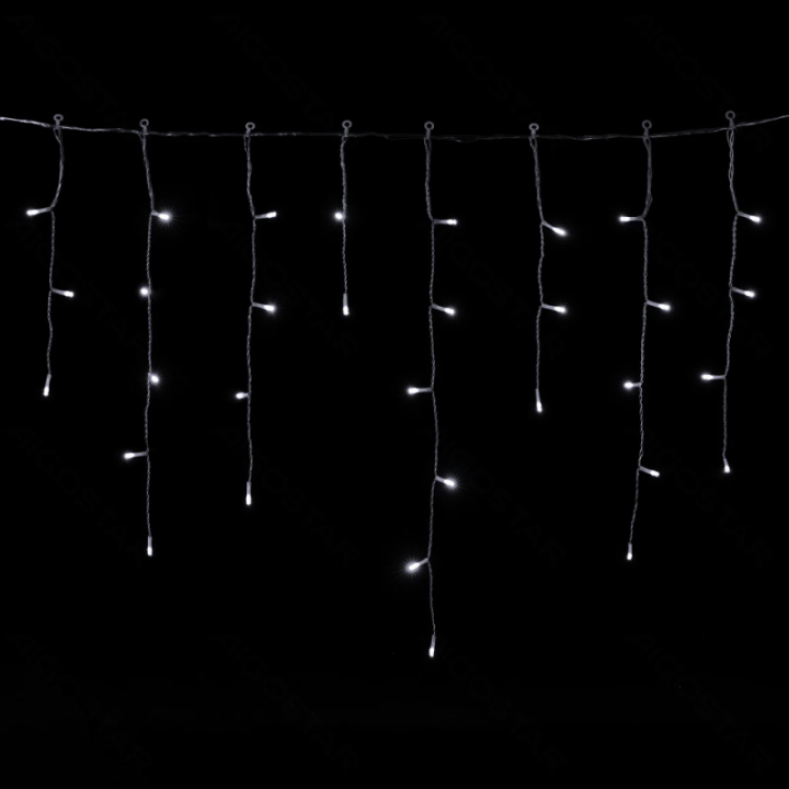 3AA battery icicle (wave) flat string lights, cold white, 15m*0.6m, IP44, Indoor&Outdoor 75 strips