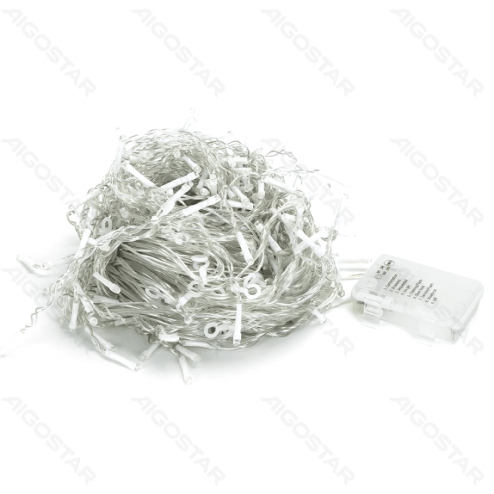 3AA battery icicle (wave) flat string lights, cold white, 15m*0.6m, IP44, Indoor&Outdoor 75 strips