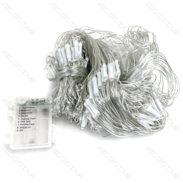 3AA battery net light flat string lights, RGBY, 4.5m*1.5m, IP44, Indoor&Outdoor