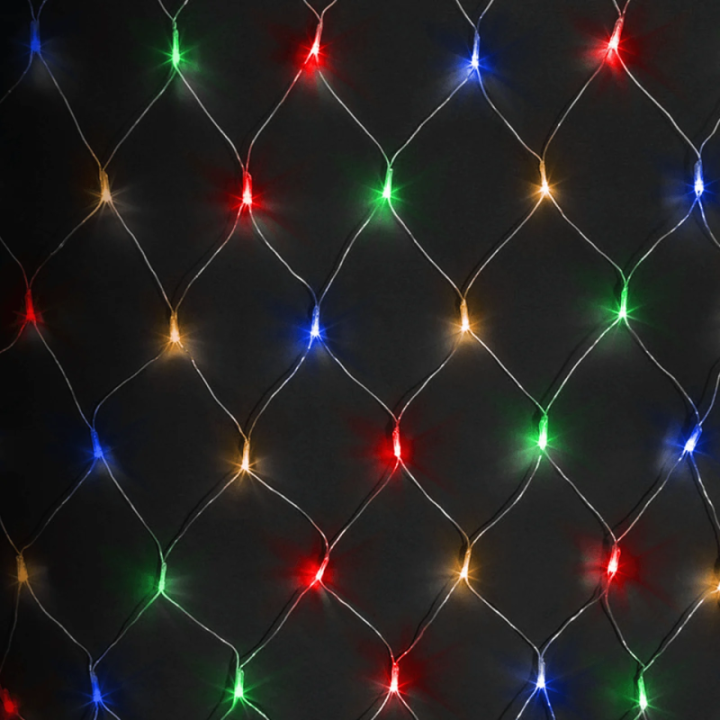 3AA battery net light flat string lights, RGBY, 1.5m*1.5m ,IP44, Indoor&Outdoor