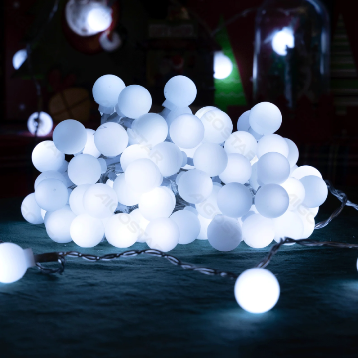 3AA battery milk bulb string lights, cold white, 5m ,IP44, Indoor&Outdoor