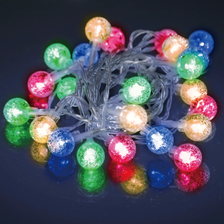 3AA battery bubble string lights, RGBY, 5m ,IP44, Indoor&Outdoor