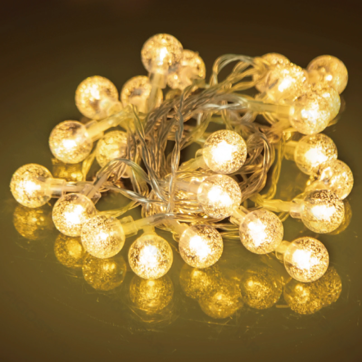3AA battery bubble string lights, warm white, 5m ,IP44, Indoor&Outdoor