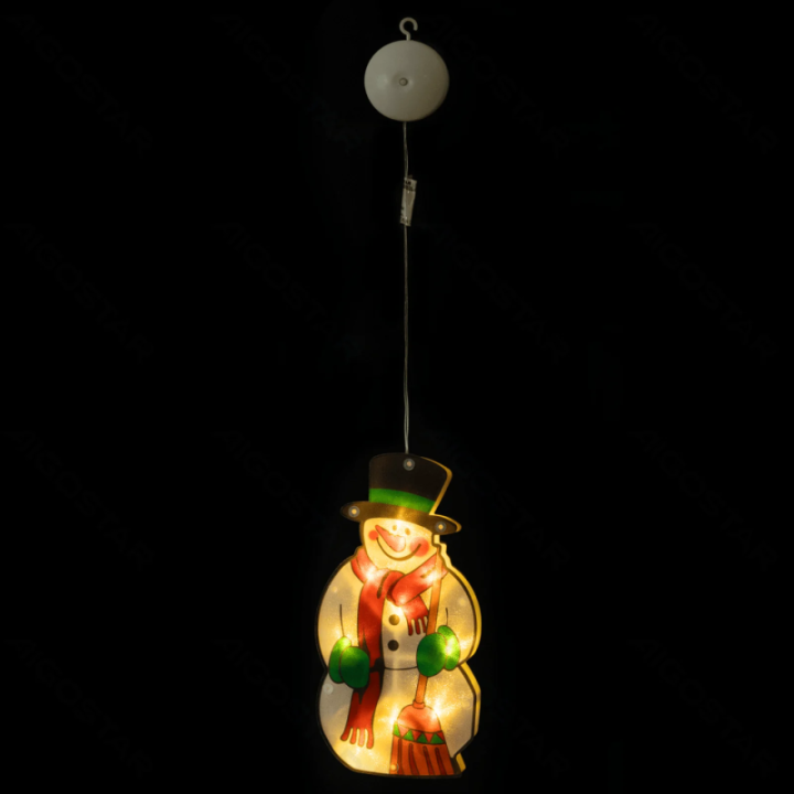 Battery powered pendant with suction cup snowman, small, warm white ,IP20 Indoor