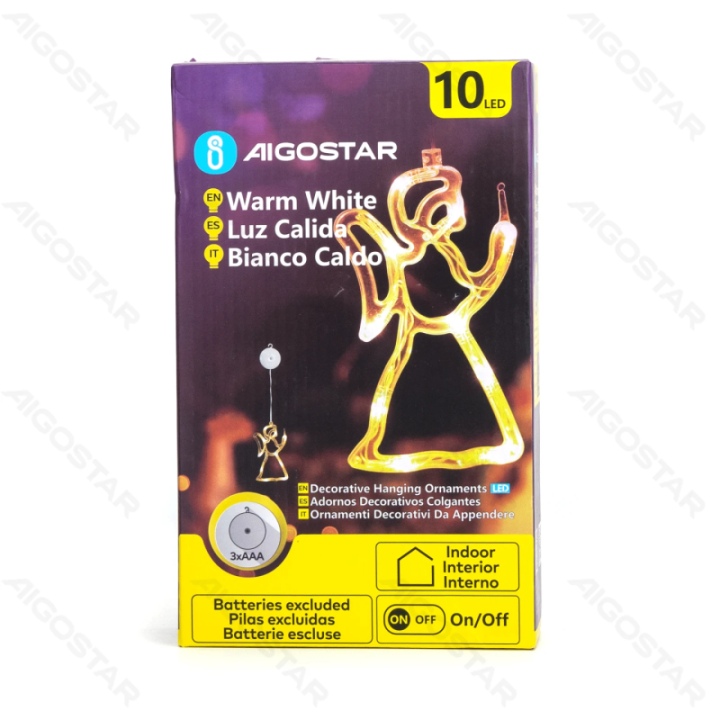 Battery powered pendant with suction cup angel shaped, warm white ,IP20 Indoor