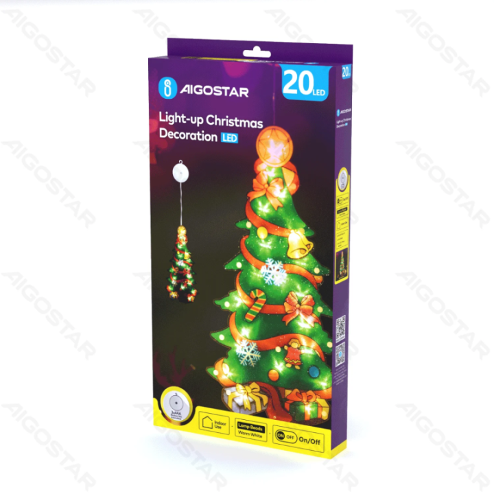 Battery powered pendant with suction cup Christmas tree, large, warm white ,IP20 Indoor