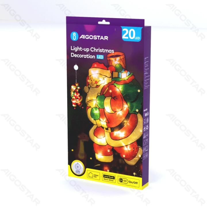 Battery powered pendant with suction cup Santa, large, warm white ,IP20 Indoor