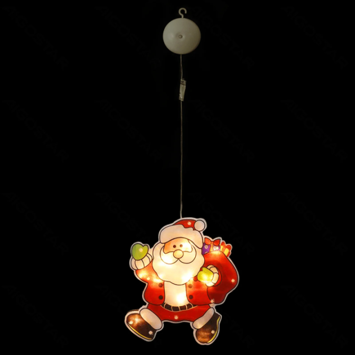 Battery powered pendant with suction cup Santa, large, warm white ,IP20 Indoor
