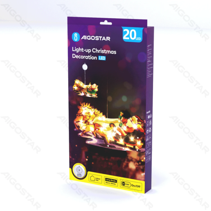 Battery powered pendant with suction cup reindeer, large, warm white ,IP20 Indoor