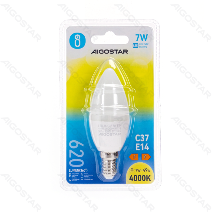 LED C37 Globe Bulb-E14-7W-4000K-620lm