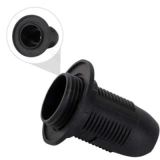 E14 Plastic Spring Terminal Lamp Holder Black