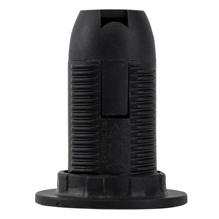 E14 Plastic Spring Terminal Lamp Holder Black