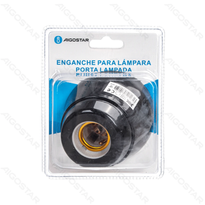 E27 Ceramic Lamp Holder Black