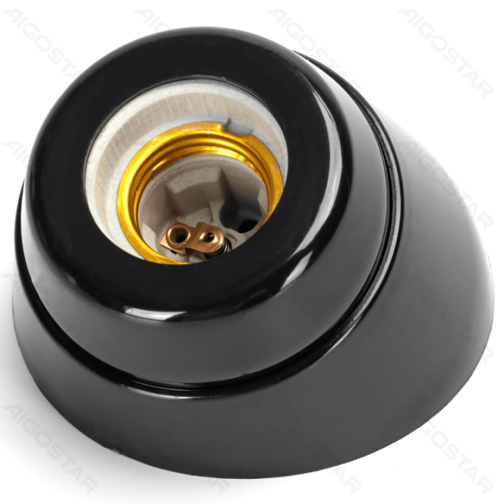 E27 Keramikinis lempos laikiklis Juodas