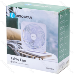 Table Fan,9 Inches, 3 Blades, 3 Speeds, Blue