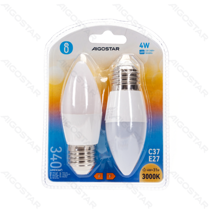 LED light-E27-4W-3000K-340lm-2 pcs