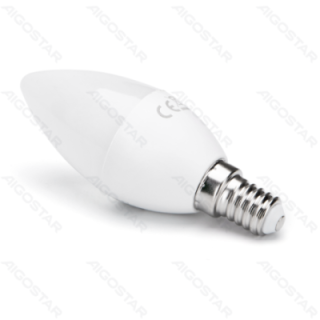 LED C37 apvalioji lemputė-E14-6W-3000K-510lm-2 vnt