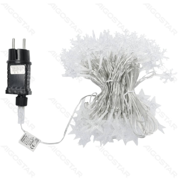 Low voltage star snowflake string lights, warm white, 10m ,IP44, Indoor&Outdoor