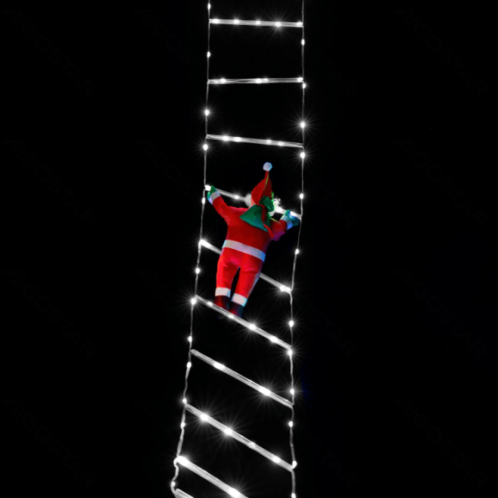 Low-voltage Santa Claus with climbing ladder, 3m+1.6m, cool white, IP44, Indoor and outdoor