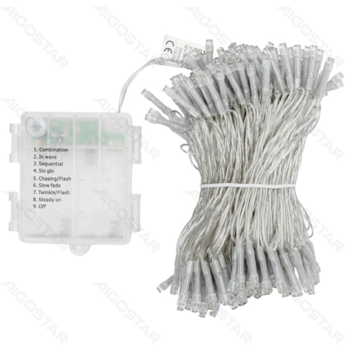 4AA battery flat string lights, Cold white, 20m, IP44, Indoor&Outdoor