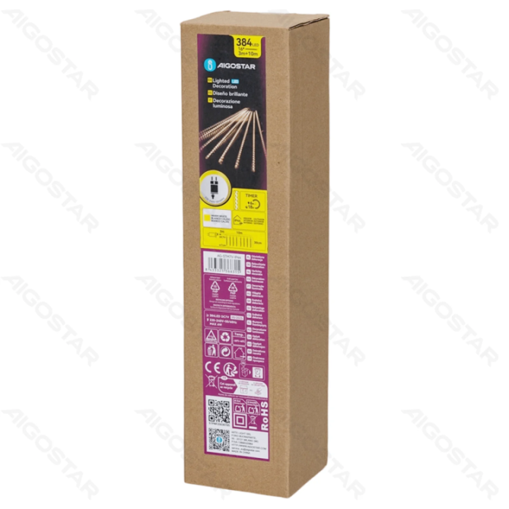 Low voltage 0.3m- meteor shower string lights, warm white, 3m+10m, 16strips 16 strips ,IP44, Indoor&Outdoor