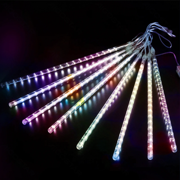 Low voltage 0.3m- meteor shower string lights, RGBY, 3m+10m, 16strips 16 strips ,IP44, Indoor&Outdoor