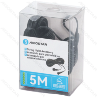 Dark green 5-meter extension cord for string lights ,IP44, Indoor&Outdoor