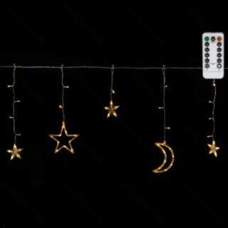 Low voltage connectable Icicle Wave with Moon and Star,warm white, 3m+3m*0.6m, 12strips ,IP44, Indoor&Outdoor