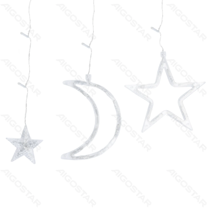 Low voltage connectable Icicle Wave with Moon and Star,warm white, 3m+3m*0.6m, 12strips ,IP44, Indoor&Outdoor
