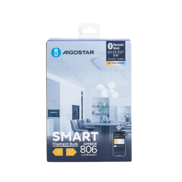 Bluetooth Mesh išmanioji siūlinė lemputė G125 6W CCT