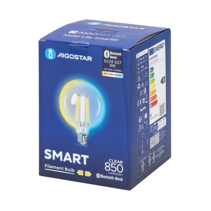 Bluetooth Mesh Smart Filament Bulb G125 6W CCT