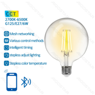 Bluetooth Mesh Smart Filament Bulb G125 6W CCT
