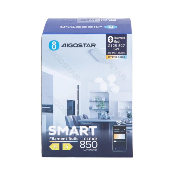 Bluetooth Mesh Smart Filament Bulb G125 6W CCT