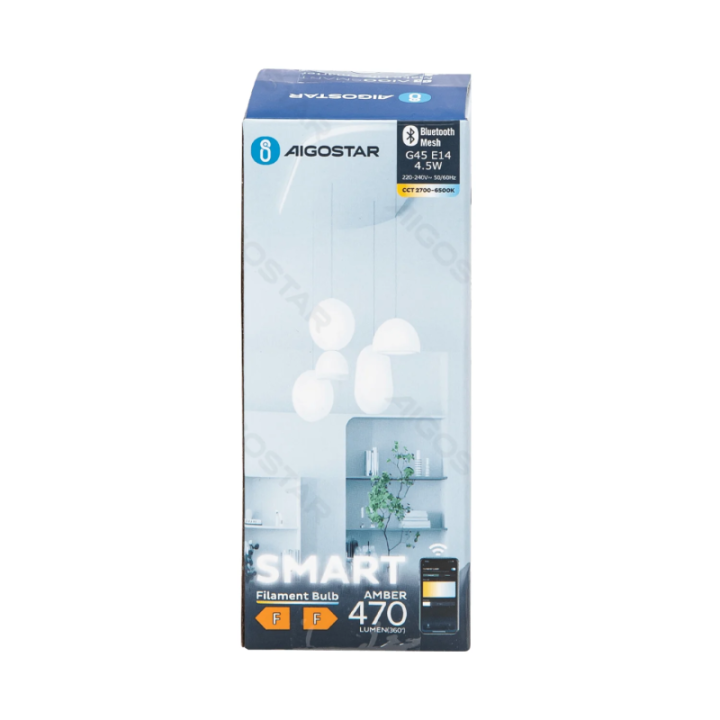 Bluetooth Mesh išmanioji siūlinė lemputė G45 4.5W CCT