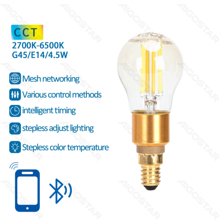 Bluetooth Mesh Smart Filament Bulb G45 4.5W CCT