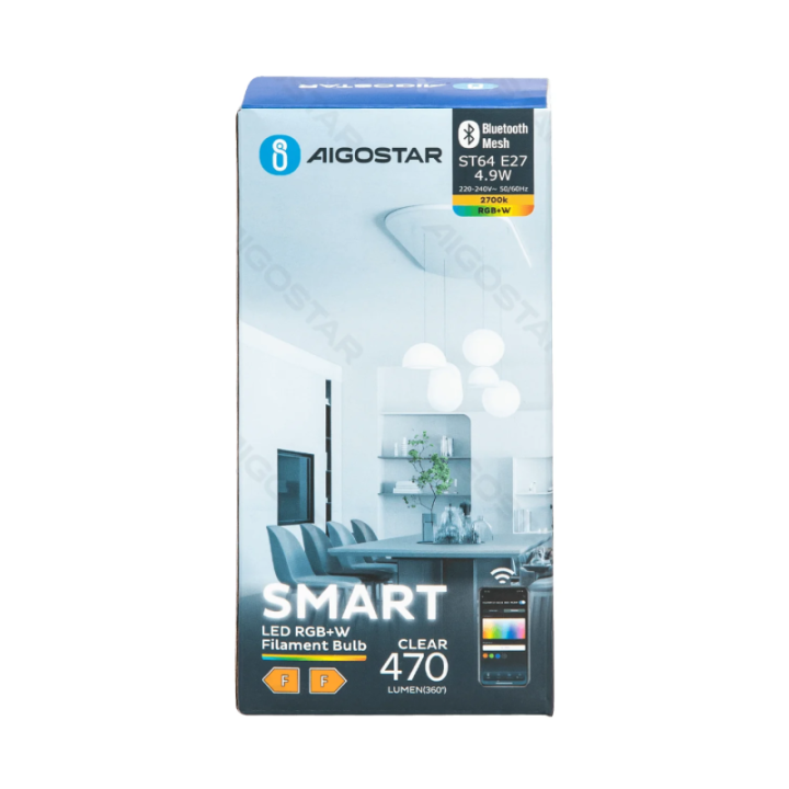 Bluetooth Mesh Smart Filament Bulb ST64 4.9W RGBW