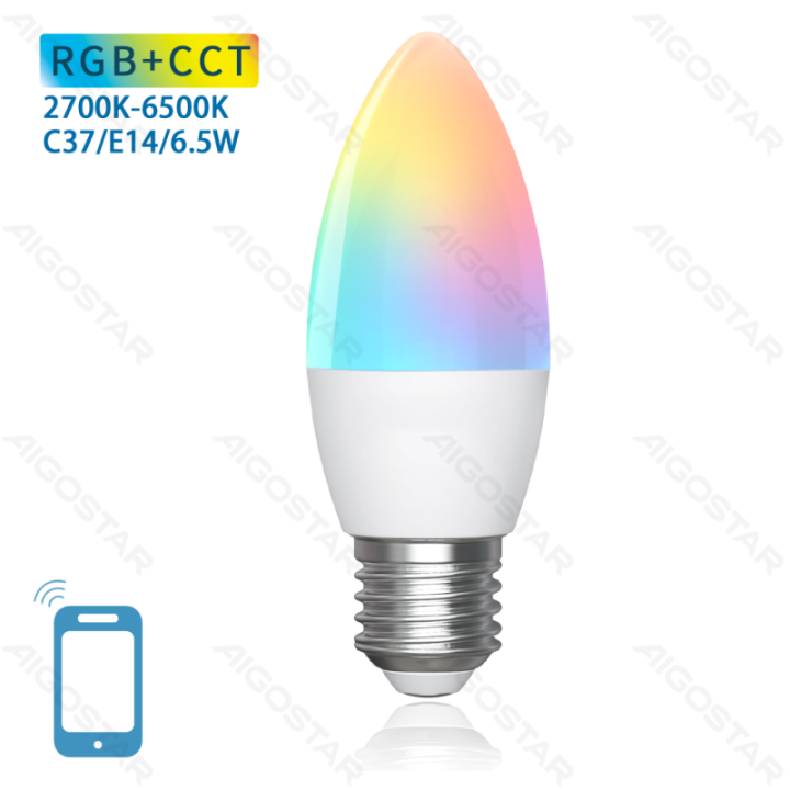 WB-Smart bulbs-C37-6.5W-RGB+2700K-6500K-555lm-E27